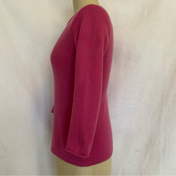 Pure cashmere Sm dark Pink boatneck sweater. EUC - Picture 2 of 7